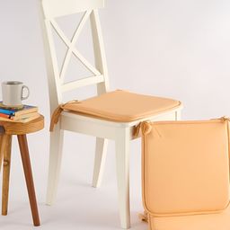 SKANDA FAB Set Of 4 Peach-coloured Fuzz Pure Cotton Foam Chair Pad-11
