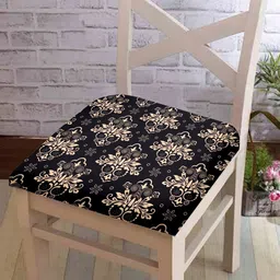 Cortina Black & Beige Ethnic Motifs Printed Chair Cover-image-18