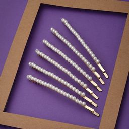 VOGUE PANASH Women Set of 6 Gold-Plated Bumpit Hair Pin-image-99