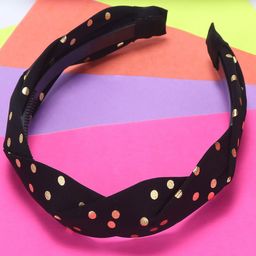 Jewelz Women Black & Gold-Toned Printed Hairband-image-11