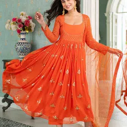 Label Shaurya Sanadhya Ethnic Motifs Embroidered Sequinned Kurta with Pyjamas & Dupatta image 1