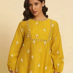 W Ethnic Motifs Printed Pure Cotton A-Line Top-picture-9