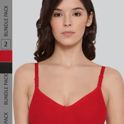 LYRA Pack Of 2 Combed Cotton Rich Full Coverage Spacer Bra-image-96