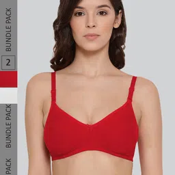 LYRA Pack Of 2 Combed Cotton Rich Full Coverage Spacer Bra-image-90