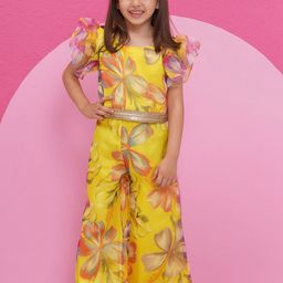 Aj DEZInES Girls Printed Top with Palazzos-image-88