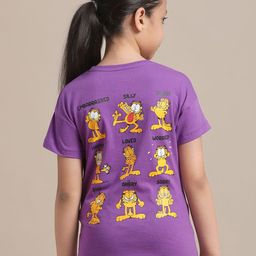 Kids Ville Girls Garfield Printed Pure Cotton T-Shirt-image-77