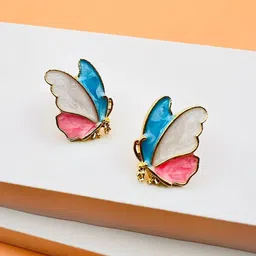 VAGHBHATT Gold Plated Butterfly Drop Earrings-92