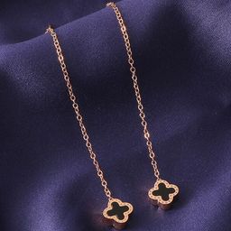 MYKI Rose Gold-Plated CZ-Studded Contemporary Drop Earrings-0