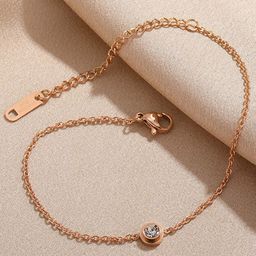 MYKI Rose Gold-Plated Cubic Zirconia Link Bracelet-picture-42