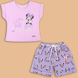 Wish Karo Girls Minnie Mouse Printed Cotton T-shirt With Shorts-image-94