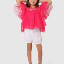 Jelly Jones Pink Ruffles Net Top-image-53