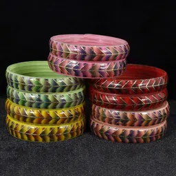 NMII Set Of 10 Printed Glossy Finished Bangles-18