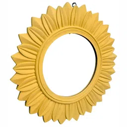 VAS collection home Yellow Textured Round Mirror-12