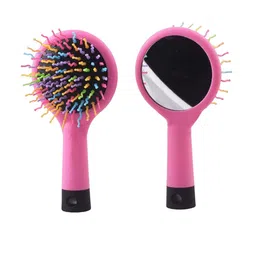 Alexvyan Rainbow Bristles Hair Comb With Makeup Mirror-35