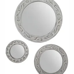 VAS collection home Self Design Wooden Decotaive Frame Mirror-4