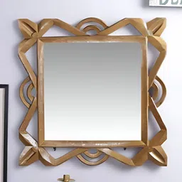 VAS collection home Self Design Wooden Decotaive Frame Mirror-55