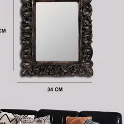 VAS collection home Textured Black Rectangular Mirror image 3