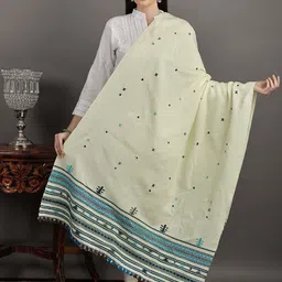 Exotic India Geometric Embroidered Shawl-image-37