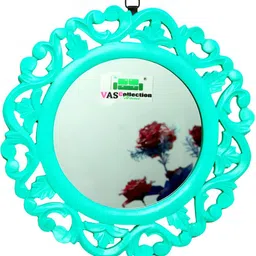 VAS collection home Blue Wooden Round Wall Mirrors-image-91