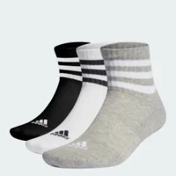 3-stripes cushioned sportswear mid-cut socks 3 pairs training training-57