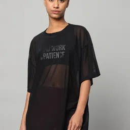 MKH Typography Printed Drop-Shoulder Sleeves Dri-FIT Relaxed Fit Sports T-shirt-image-99