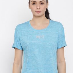 MKH Women Sea Green Brand Logo Printed Dri-FIT T-shirt-image-9