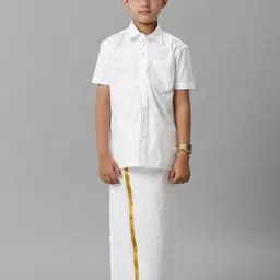 Ramraj Boys Shirt Collar Shirt With Veshti-picture-23