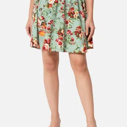 BAESD Floral Printed Flared Skirt-47