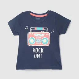 max Infant Boys Graphic Printed Regular Fit Pure Cotton T-shirt-93