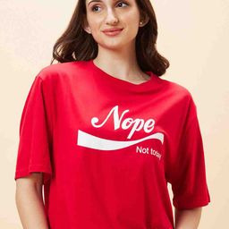 Globus Women Drop-Shoulder Graphic Printed Oversized Crop T-Shirt-picture-40