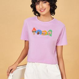 People Lavender Graphic Printed Pure Cotton Boxy T-shirt-image-14