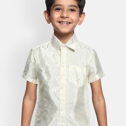THANGAMAGAN Boys Cream-Coloured Regular Fit Solid Casual Shirt-picture-26