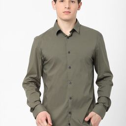 Celio Men Khaki Cotton Casual Shirt-picture-41
