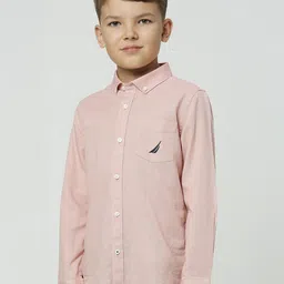 Nautica Boys Premium Spread Collar Cotton Casual Shirt-picture-6