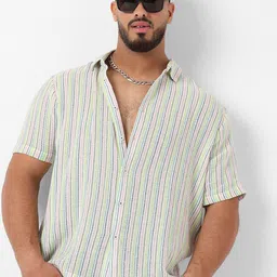 Instafab Plus Classic Vertical Striped Cotton Casual Shirt-image-68