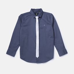 Gini and Jony Boys Blue Cotton Casual Shirt-picture-0