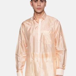 Sethukrishna Men Orange Solid Regular Fit Shirt-2