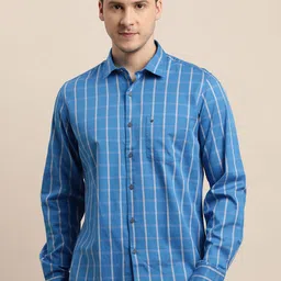 Turtle Men Checked Spread Collar Pure Cotton Casual Shirt-picture-32