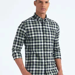 Flying Machine Slim Fit Tartan Checked Pure Cotton Casual Shirt-picture-43