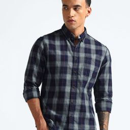 Flying Machine Slim Fit Checked Cotton Casual Shirt-picture-26