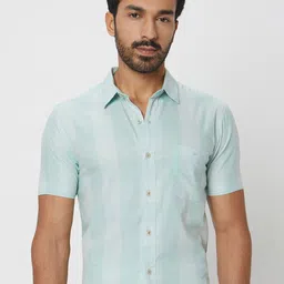 Mufti Checked Cotton Slim Fit Opaque Casual Shirt-image-59