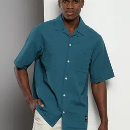 Tommy Hilfiger Textured Cotton Casual Shirt-image-19
