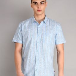 TIM PARIS Standard Opaque Striped Cotton Casual Shirt-image-30