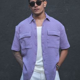 Powerlook Men Solid Pockets Spread Collar Oversized Casual Shirt-image-5