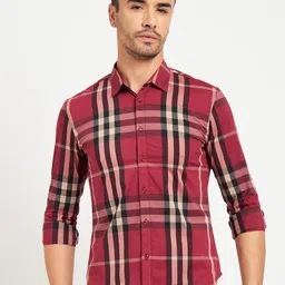 CAMLA Tartan Checked Cotton Casual Shirt-image-34