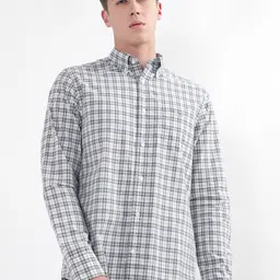 GANT Classic Tartan Checks Opaque Checked Button Down Collar Cotton Casual Shirt-6