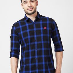SPYKAR Classic Tartan Checks Opaque Cotton Casual Shirt-image-46