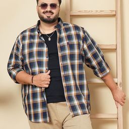 HARDSODA Plus Size Checked Spread Collar Long Sleeves Casual Shirt-image-51
