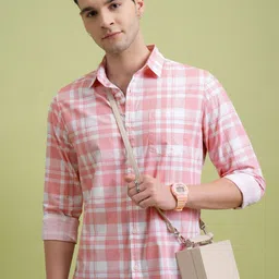 HIGHLANDER Men Slim Fit Tartan Checks Opaque Checked Casual Shirt-image-31