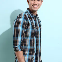 KETCH  Slim Fit Tartan Checked Casual Shirt-picture-13